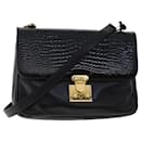 BALLY Shoulder Bag Patent leather Black Auth fm2583 - Bally