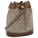 GUCCI GG Canvas Web Sherry Line Shoulder Bag Beige Red Green Auth tb826 - Gucci