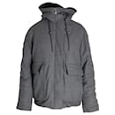 Acne Studios Asa Puffed Hooded Winter Jacket in Grey Wool