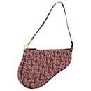 Christian Dior Trotter Canvas saddle Pouch Red Auth yk8137b