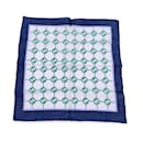 Vintage GG Logo Cotton Neck Scarf Handkerchief Blue - Gucci
