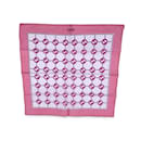 Lenço de bolso vintage rosa GG com logotipo de algodão e pescoço - Gucci
