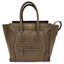 Céline Luggage Micro handbag in dove-grey leather