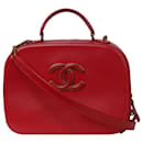 Red Coco Mark Leather 2Way Handbag - Chanel