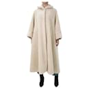 Neutral faux-sheepskin coat - size UK 10 - Autre Marque