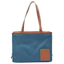 Blue canvas and leather tote bag - Loewe