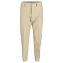 Tom Ford Pressed-Crease Straight-Leg Trousers in Beige Cotton