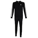 Adidas Ribbed Insert Tracksuit in Black Polyester