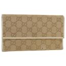 GUCCI GG Canvas Long Wallet Beige 257303 auth 50817 - Gucci