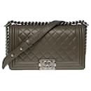 CHANEL Boy Bag in Khaki Leather - 101203 - Chanel