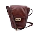 Brown Leather Shoulder Bag Flap Bucket - Autre Marque