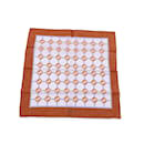 Lenço de pescoço de algodão com logotipo vintage GG e bolso quadrado laranja - Gucci