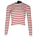 Red Valentino Striped Ribbed Stretch-Jersey Top in White Viscose
