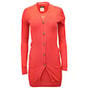 Chanel 2-Piece Knit Dress and Long Cardigan in Red Cotton