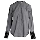 J.W. Anderson Micro-check Studded Cuff Button-Up Shirt in Black and White Cotton - JW Anderson