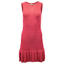 Miu Miu Knitted Sleeveless Dress in Red Cotton