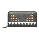 Fendi Monster Eyes Leather Zippy Wallet Leather Long Wallet 8M0299 in Excellent condition