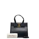 Salvatore Ferragamo Leather Vara Bow Handbag Leather Handbag BA-21 4176 in Good condition
