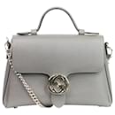 Grey Interlocking G leather shoulder bag - Gucci