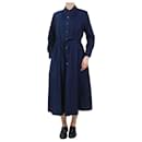 Blue cotton pleated dress - size UK 8 - Autre Marque