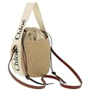 Chloe Small Woody Shoulder Bag straw Beige 03-21-68-65 auth 49911 - Chloé