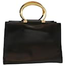 CELINE Hand Bag Leather Black Auth 50187 - Céline