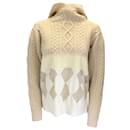 Tao by Comme des Garcons Beige Hooded Cable Knit Sweater - Autre Marque