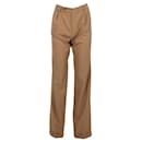 Gucci Straight-Leg Trousers in Brown Wool