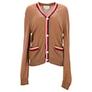 Gucci Button-Front Cardigan in Brown Cashmere