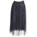 Dolce & Gabbana Tulle Point D'esprit Midi Skirt in Black Polyamide