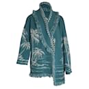 Alanui "Surrounded by the Ocean" Cardigan in Blue Cashmere