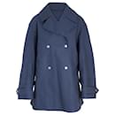 Dior Double-Breasted Peacoat in Navy Blue Cotton