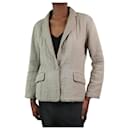 Beige single-buttoned textured jacket - Brand size 2 - Autre Marque