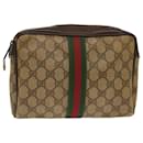 GUCCI GG Canvas Web Sherry Line Clutch Bag Beige Red 560143553 Auth th3861 - Gucci