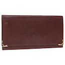 CARTIER Clutch Bag Leather Wine Red Auth 50447 - Cartier