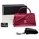 Bolsa CHANEL Coco Handle em couro vermelho - 101387 - Chanel
