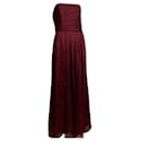 Strapless evening gown in burgundy tulle - Vera Wang