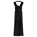 Chic! Chanel 97c Karl Lagerfeld Cruise 1997 black evening dress & Logo Buttons