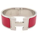 HERMES CLIC CLAC H GROSSES ARMBAND 18 CM IN ROTER EMAILLE-ARMREIF - Hermès