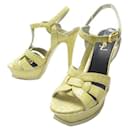 SCARPE OMAGGIO A YVES SAINT LAURENT 315487 39 SANDALI IN PELLE COCCO - Yves Saint Laurent