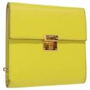 HERMES Click 12 Wallet Leather Yellow Auth 49893 - Hermès