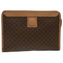 CELINE Macadam Canvas Clutch Bag PVC Leather Beige Brown Auth bs7212 - Céline