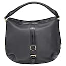 Burberry Perforated Grafton Hobo Bag in Black Leather