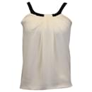 Gucci Blouse with Black Contrasting Neckline in Ivory Silk
