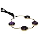 Gold/Purple Embellished Statement Necklace - Marni