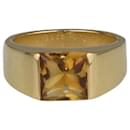 Gold/Deep Yellow Citrine Tank Band Solo Ring - Cartier
