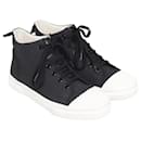 Black/White Mid Rise Lace up Sneakers - Loewe