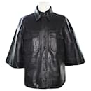 Black Button Down Shirt Jacket - Ganni