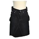Black Rip-Detailed Denim Skirt - Balenciaga