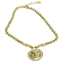 Gold Icon Medusa Crystal Embellished Necklace - Versace